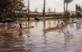 Perissoires sur lYerres también conocido como paseos en bote por el paisaje marino de los impresionistas de Yerres Gustave Caillebotte